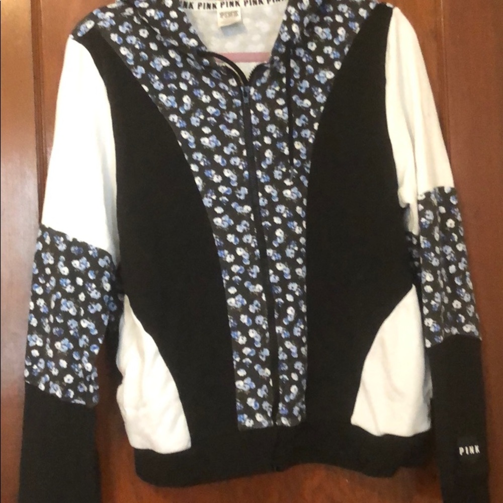 PINK flower zip up